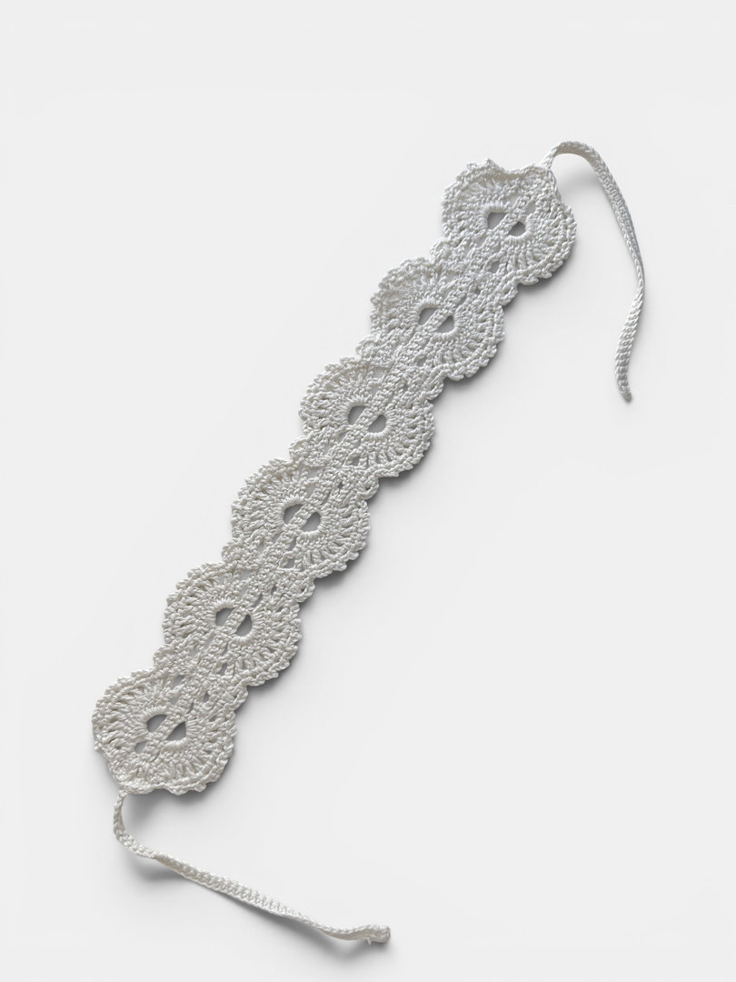 ręcznie szydełkowana opaska boho ecru Frozen Keys