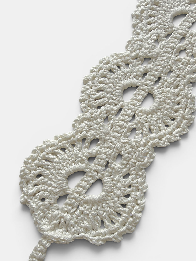 ręcznie szydełkowana opaska boho ecru Frozen Keys
