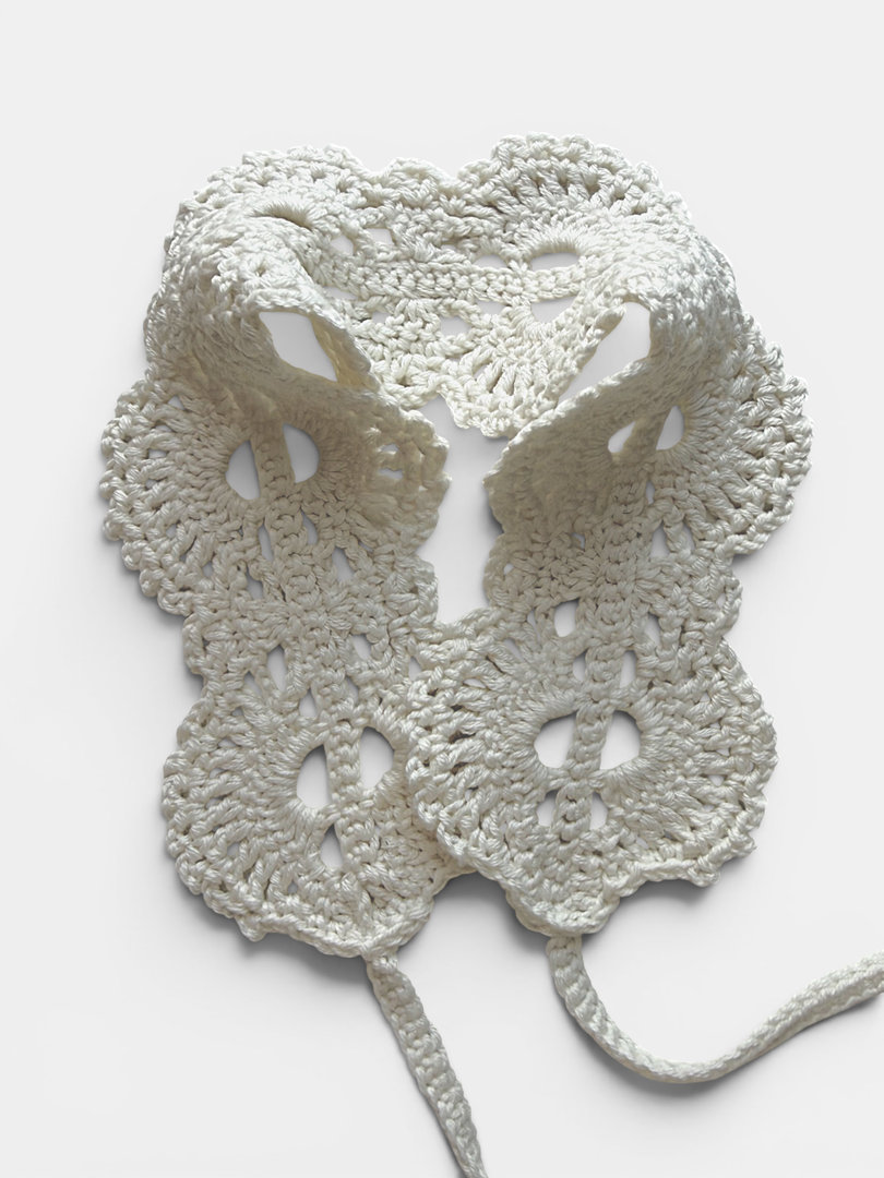 ręcznie szydełkowana opaska boho ecru Frozen Keys