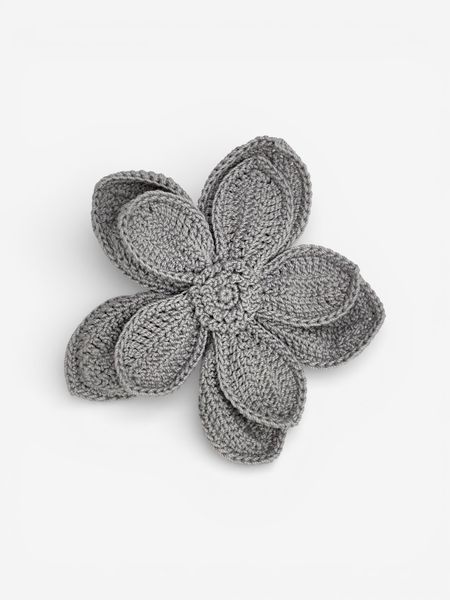 Broszka Kwiat Duży - Szara
