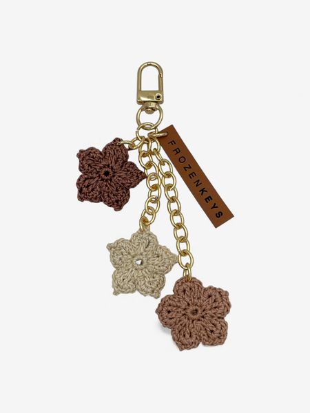 Brelok Trzy Kwiatki - Beżowy Mix