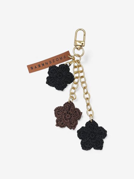 Brelok Trzy Kwiatki - Czekolada i Czerń