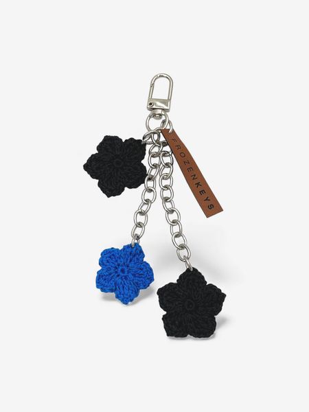 Brelok Trzy Kwiatki - Chaber i Czerń