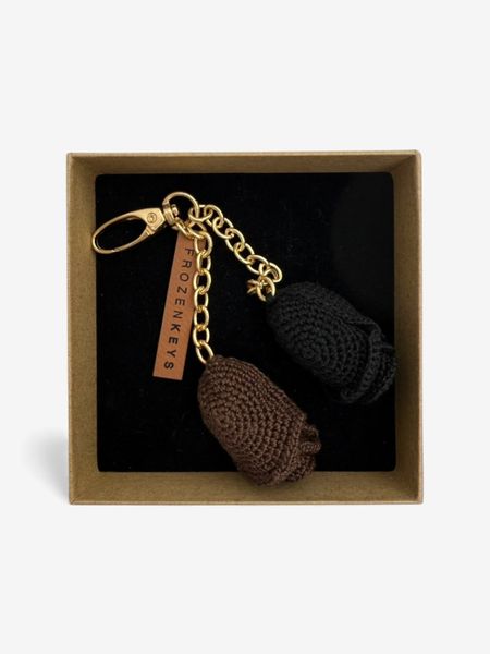 Brelok Dwie Róże - Czekolada i Czerń