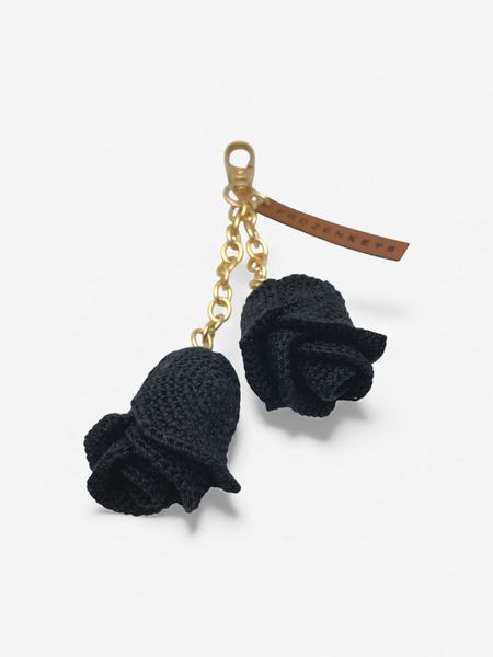 Brelok Dwie Róże - Czerń