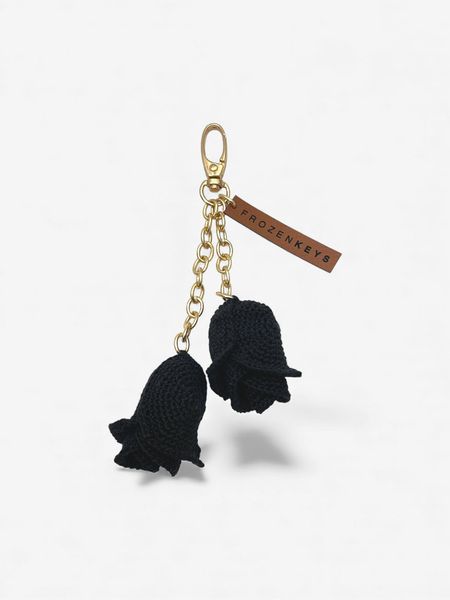 Brelok Dwie Róże - Czerń