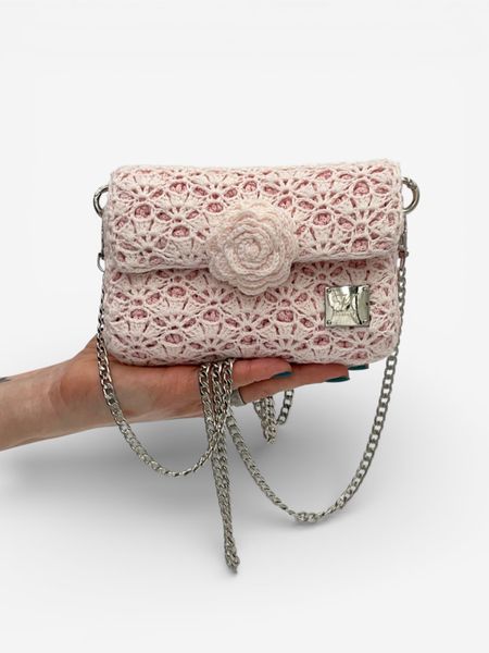 Torebka Mini z Różą - Jasnoróżowa