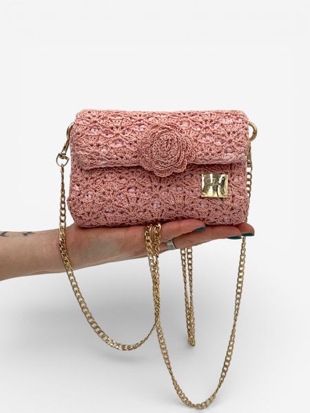 Torebka Mini z Różą - Różowa