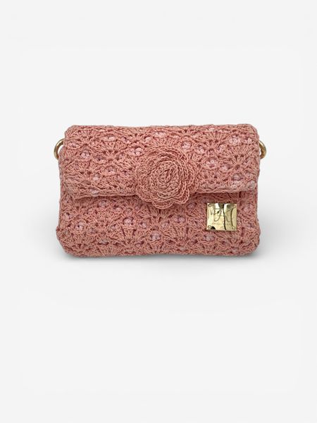 Torebka Mini z Różą - Różowa