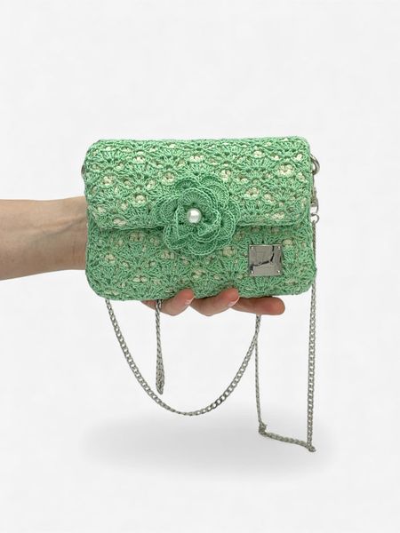 Torebka Mini z Różą Zielona