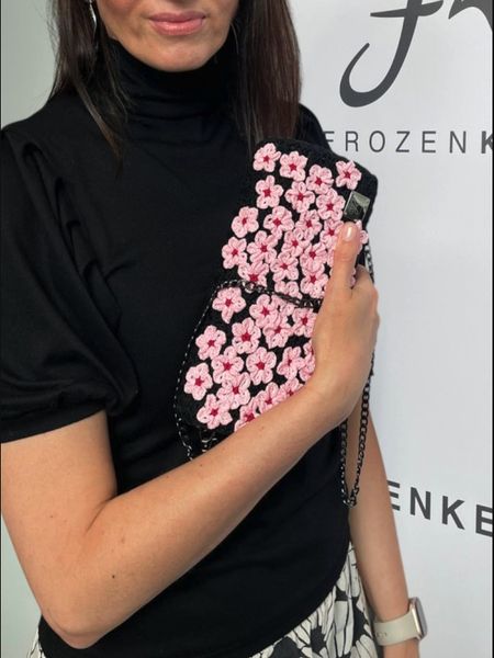 Torebka Flowers Czarno-Różowa